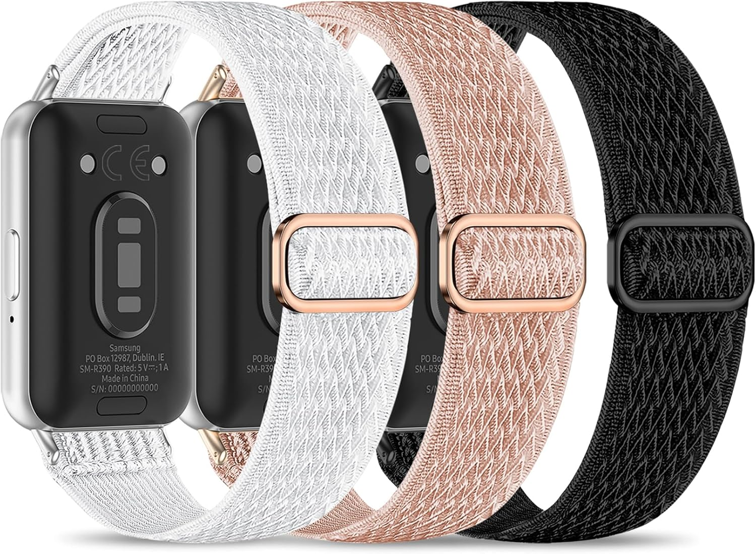 Wizvv Pack of 3 Elastic Wristbands Compatible with Samsung Galaxy Fit 3, Nylon Fabric Watch Strap, Quick Release Bands Replacement for Samsung Galaxy Fit 3 SM-R390 Men and Women image number 5