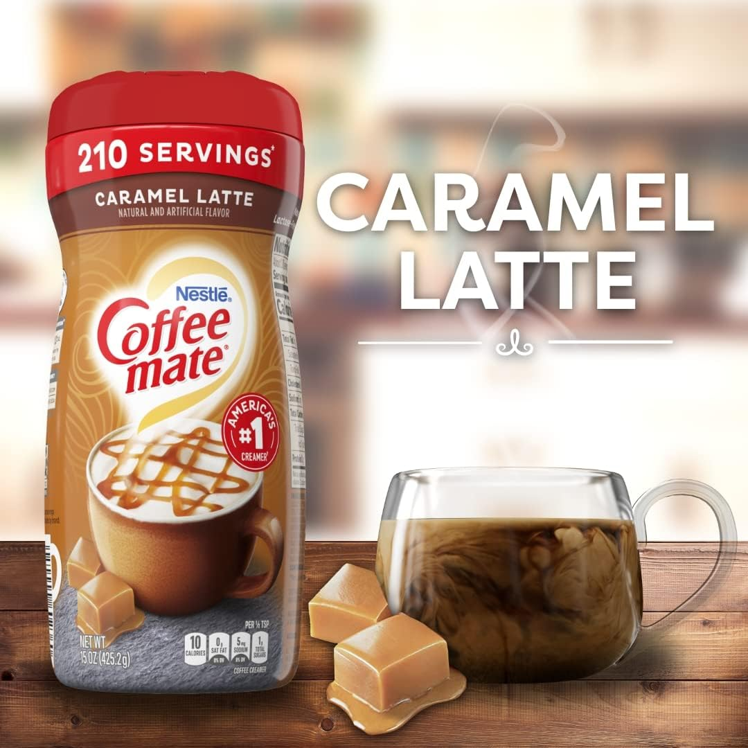 Nestle Coffee-Mate Coffee Creamer Caramel Latte, Pack of 6 (15 Ounce)