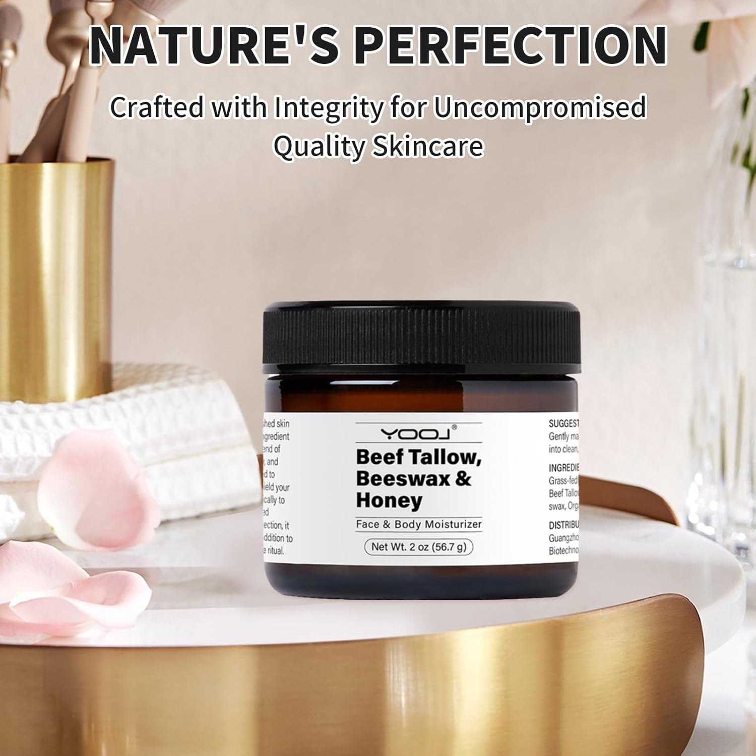 YSHIGUING Beef Tallow and Honey Moisturizer for Face,Beef Tallow Moisturizer,Natural Moisturizer Skin Care, Hydrating, Soothing, Moisturizing Beef Tallow Cream with Beef Tallow Beeswax & Honey