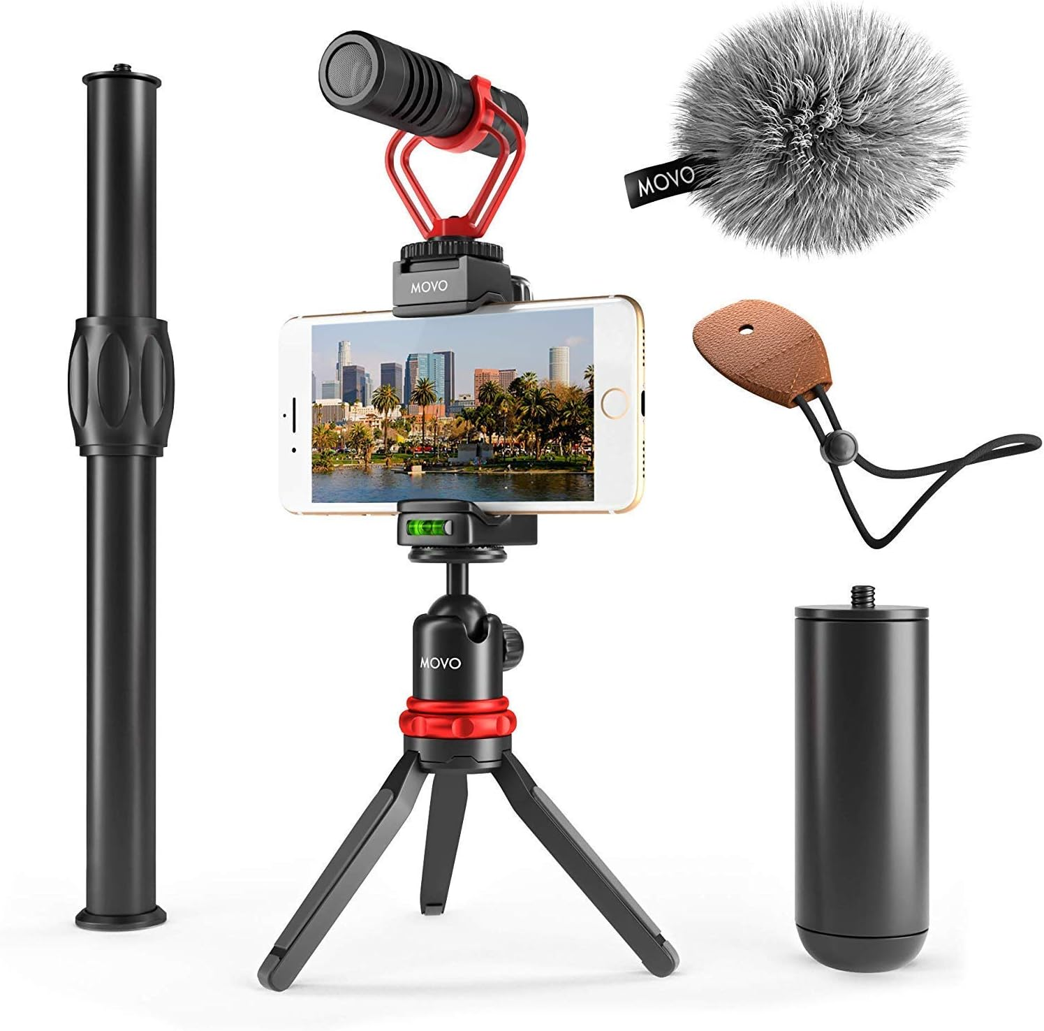 Movo VXR10+ Smartphone Vlogging Kit with Mini Tripod, Phone Grip, and Video Microphone Compatible with Iphone and Android - for Youtube, TIK Tok, Filming, Vlogging image number 1