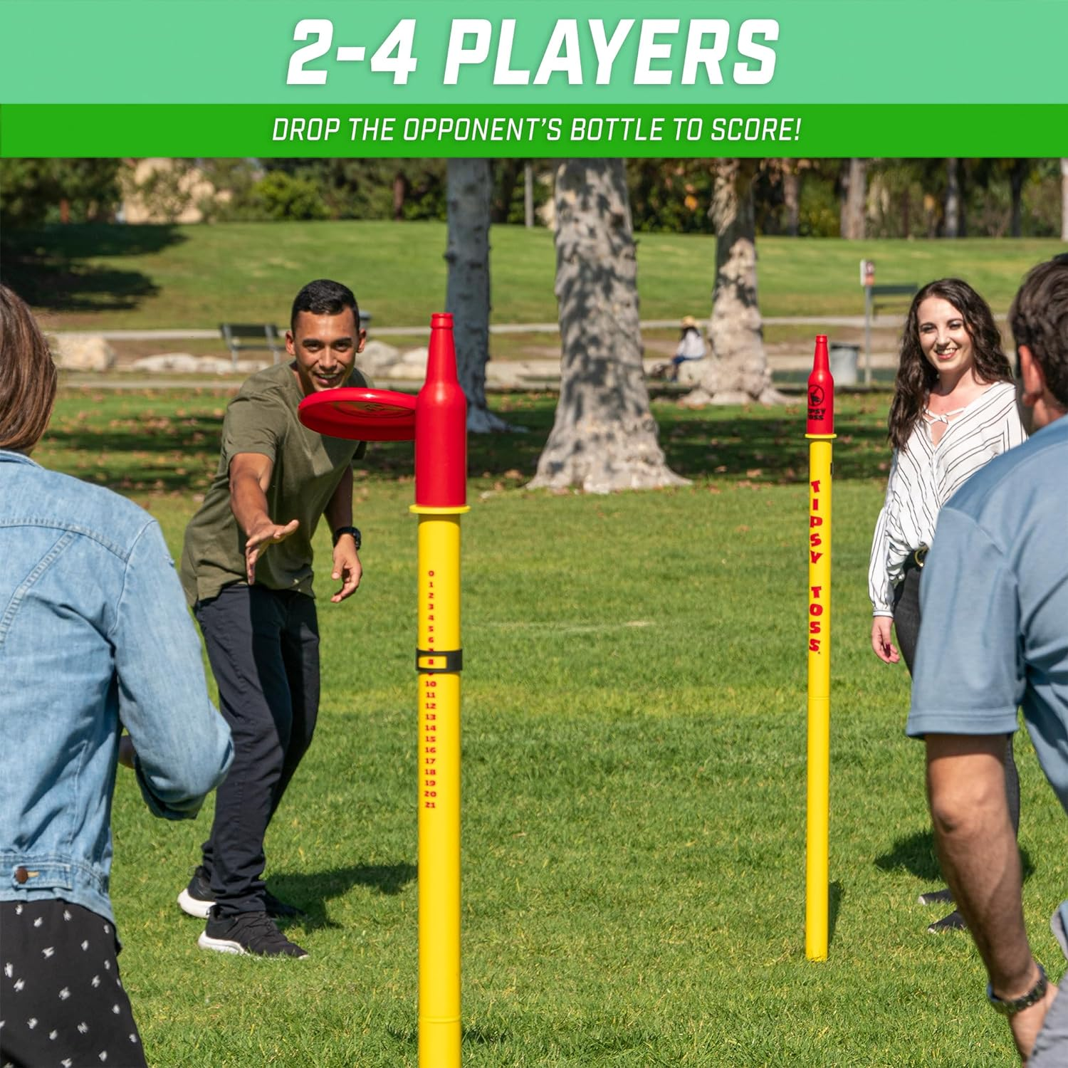 Gosports Tipsy Toss Game Set - Flying Disc Bottle Drop Yard Game - Choose Pro or Standard image number 3