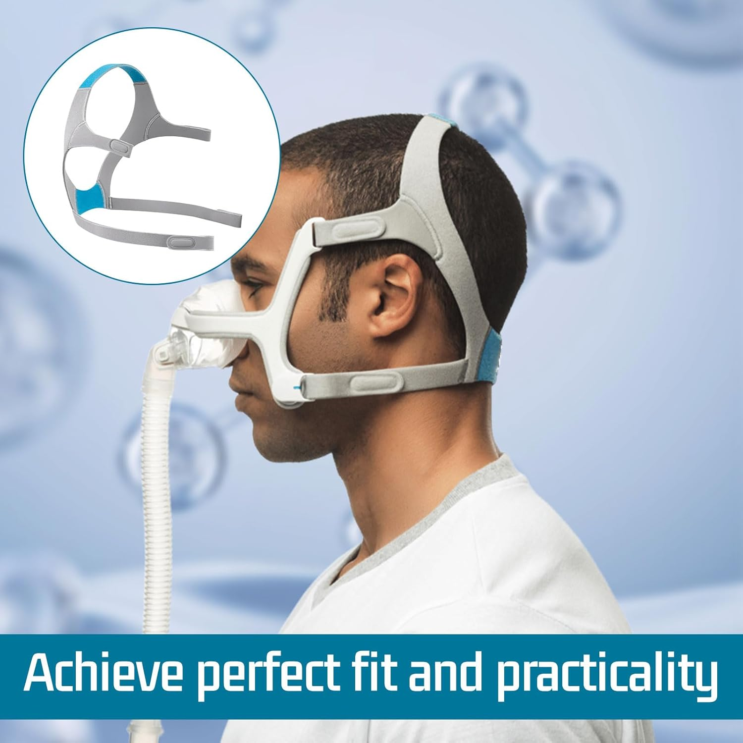 CPAP Mask Headgear, 2 Pcs Headgear for Resmed Mask, CPAP Machine Replacement Headgear Compatible with Resmed Airfit, Replacement for Airfit F20 Headgear, Ultra-Soft Nylon, Great Velcro Stickiness image number 5