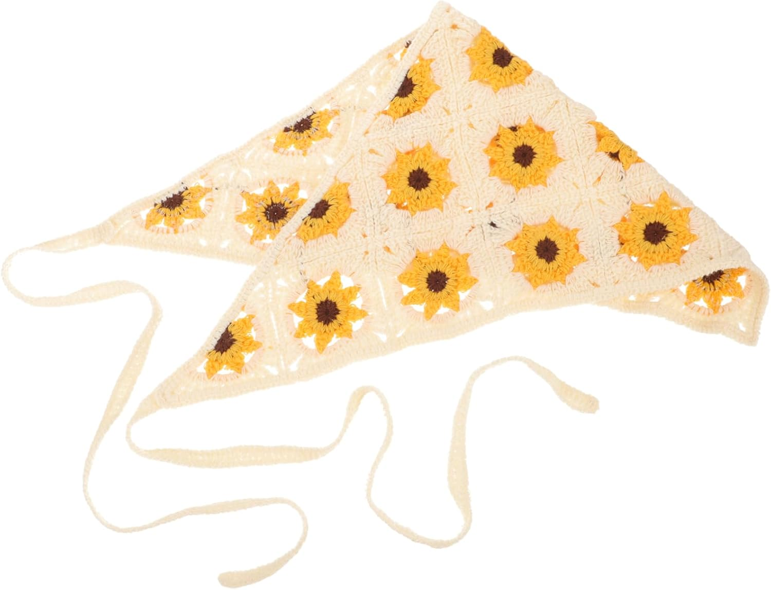 Yardenfun Flower Headscarf Knitted Headband for Women Hairbands Women Flower Head Scarf Cotton Headbands for Floral Crochet Bandana Floral Headbands Satin Lined Turbans for Strap