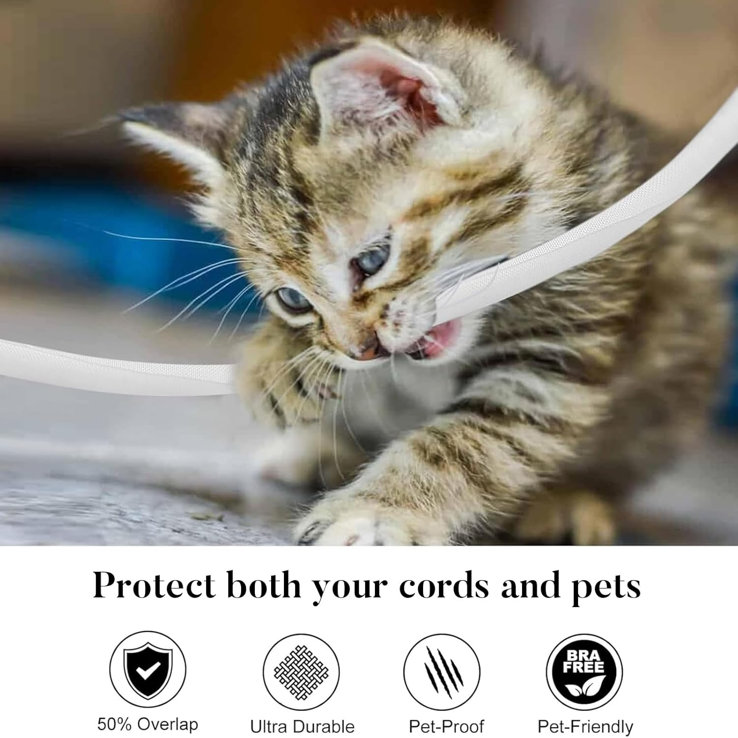 Cable Protector, 16.4Ft(5M) - 1/2 Inch(13Mm) Expandable Braided Cable Sleeve, Cord Wrap Cord Protector Tubing for Pets. Computer, Engine Bay, USB Cable, Cord Management for Home Office (16.4Ft White)