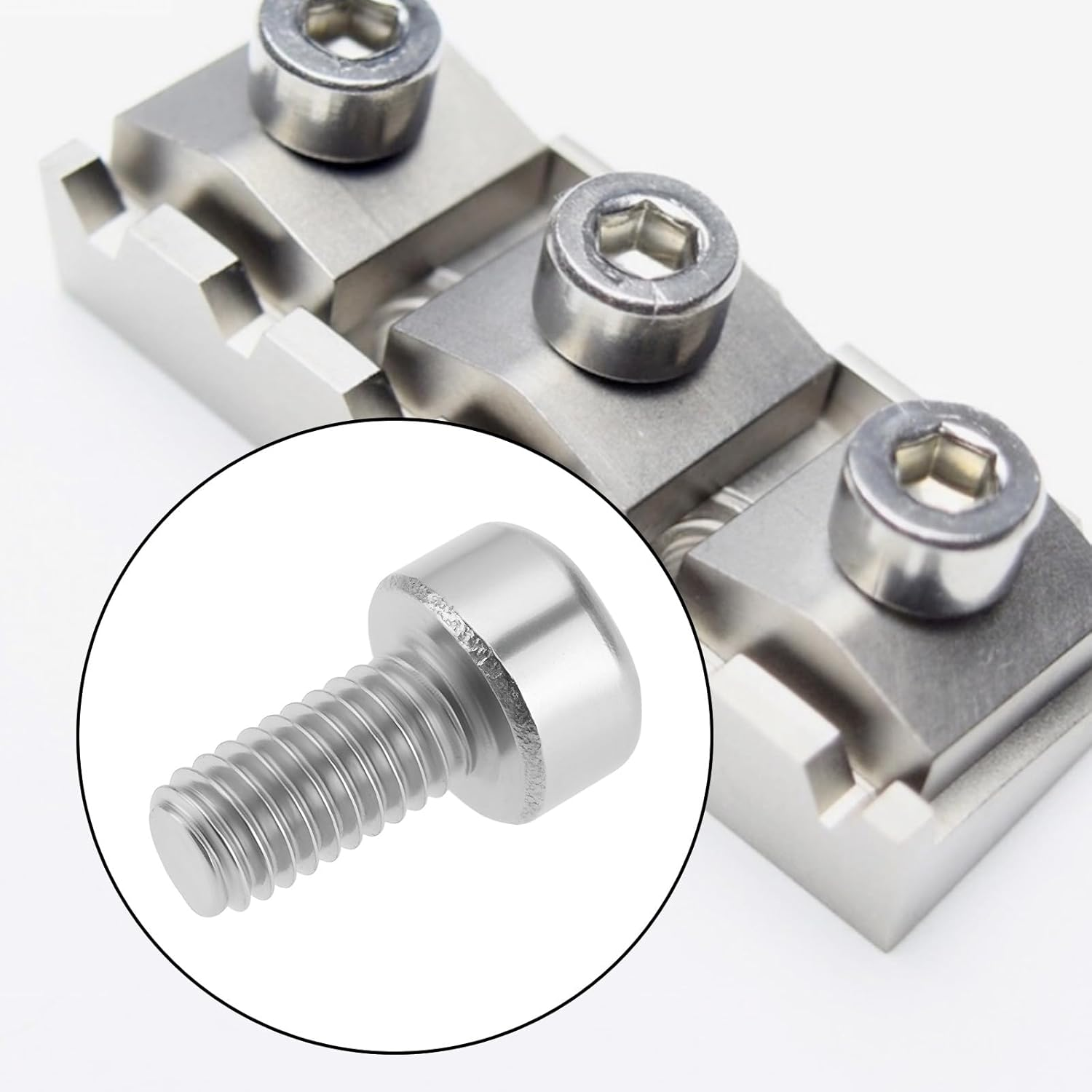 LT Easiyl 10Pcs M3X6Mm Guitar Tremolo Clamp Locking Nut Screws Compatible with Floyd Rose (Silver) - Silver image number 5