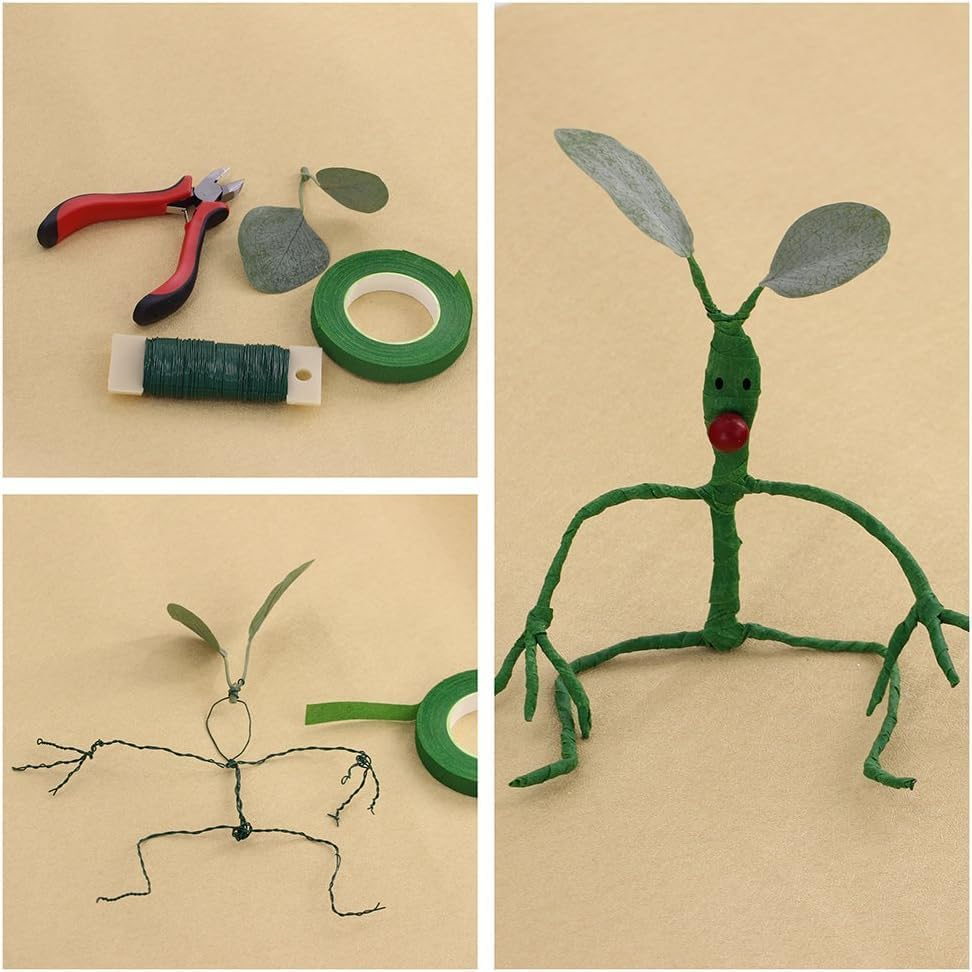 Floral Tape and Floral Wire Arrangement Tools Kit with Wire Cutter 26 Gauge Stem Wire and 22 Gauge Paddle Wire for Bouquet Stem Wrap Florist image number 6