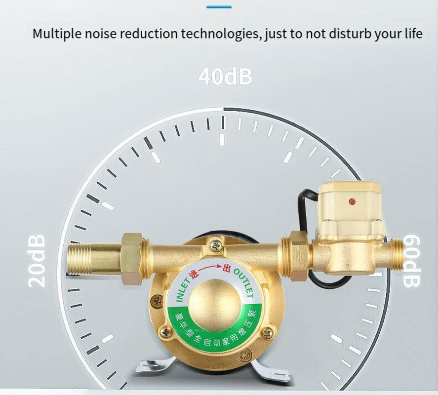 100W Automatic Stainless Steel Booster Pump，220V Quiet Auto Water Pressure Booster Pump for Tap Water Pipeline Sink Facucet Shower(Au Plug) image number 1