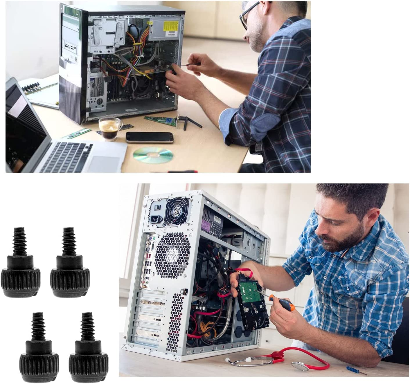 Emsea 50PCS Computer Case Thumb Screws, M3, 3Mm X 6Mm, Black image number 6