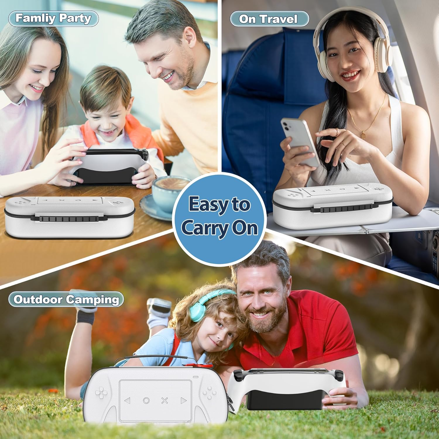 Rysker Playstation Portal Case for PS Portal Remote Player, PS Portal Carry Case with Zip Pocket for PS Portal Accessories, PS5 Portal Carrying Case, Hard Travel Case Storage Bag for PS Portal, White image number 3