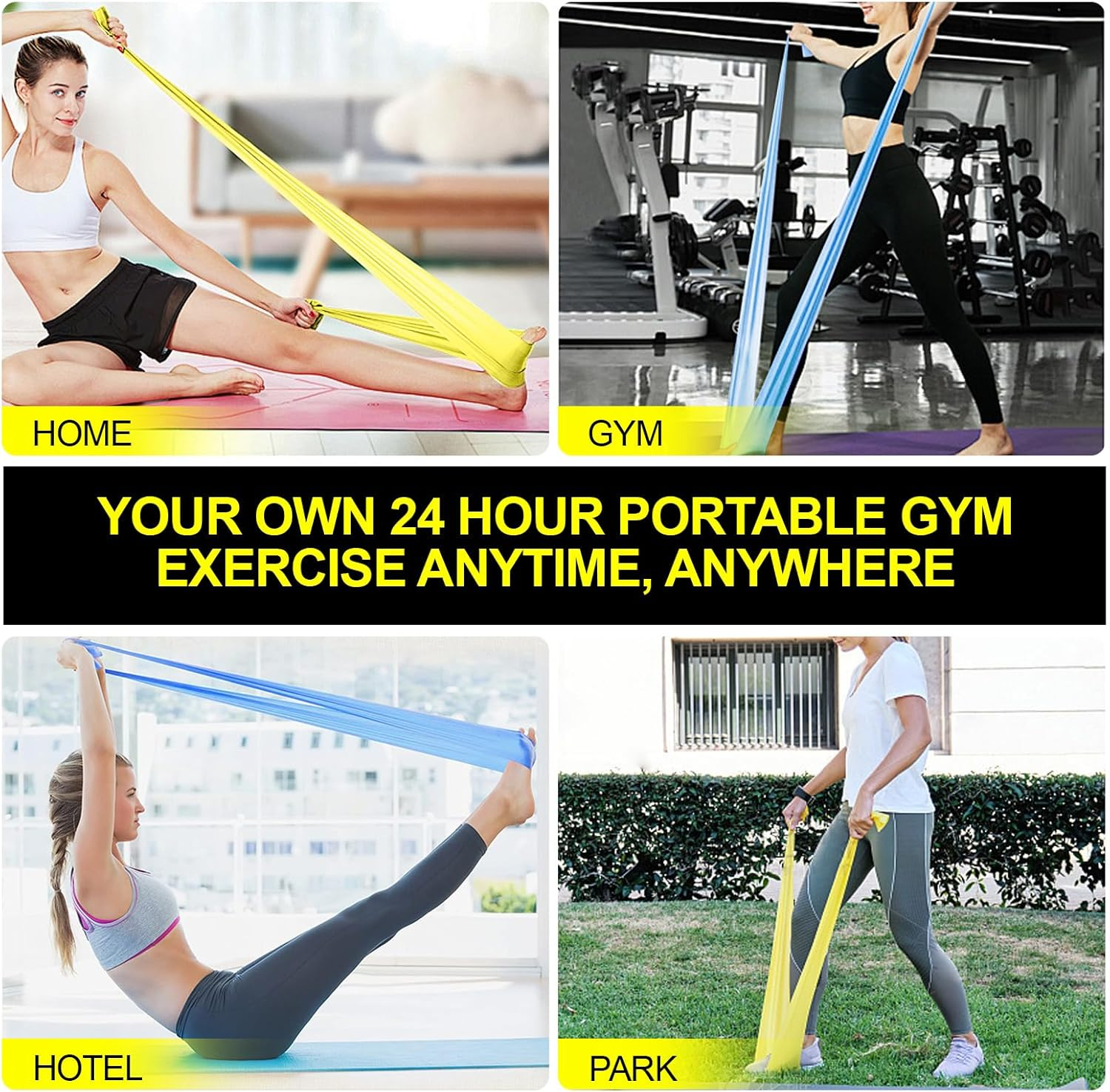 Resistance Bands with Different Strengths, H HOME-MART Professional Exercise Bands, Physical Therapy Fitness Bands for Physical Therapy,Strength Training, Yoga, Pilates, Stretching, Recovery, Stretch image number 5