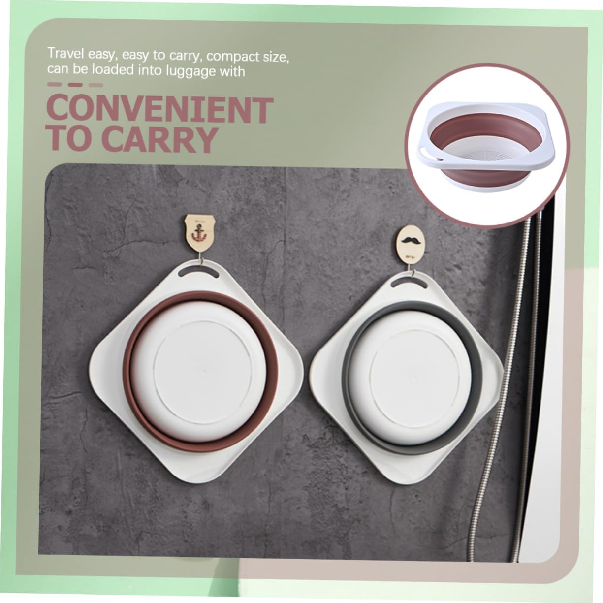 BATHVEVE Portable Folding Wash Basin Kitchen Bathroom Basin for Laundry Camping image number 3