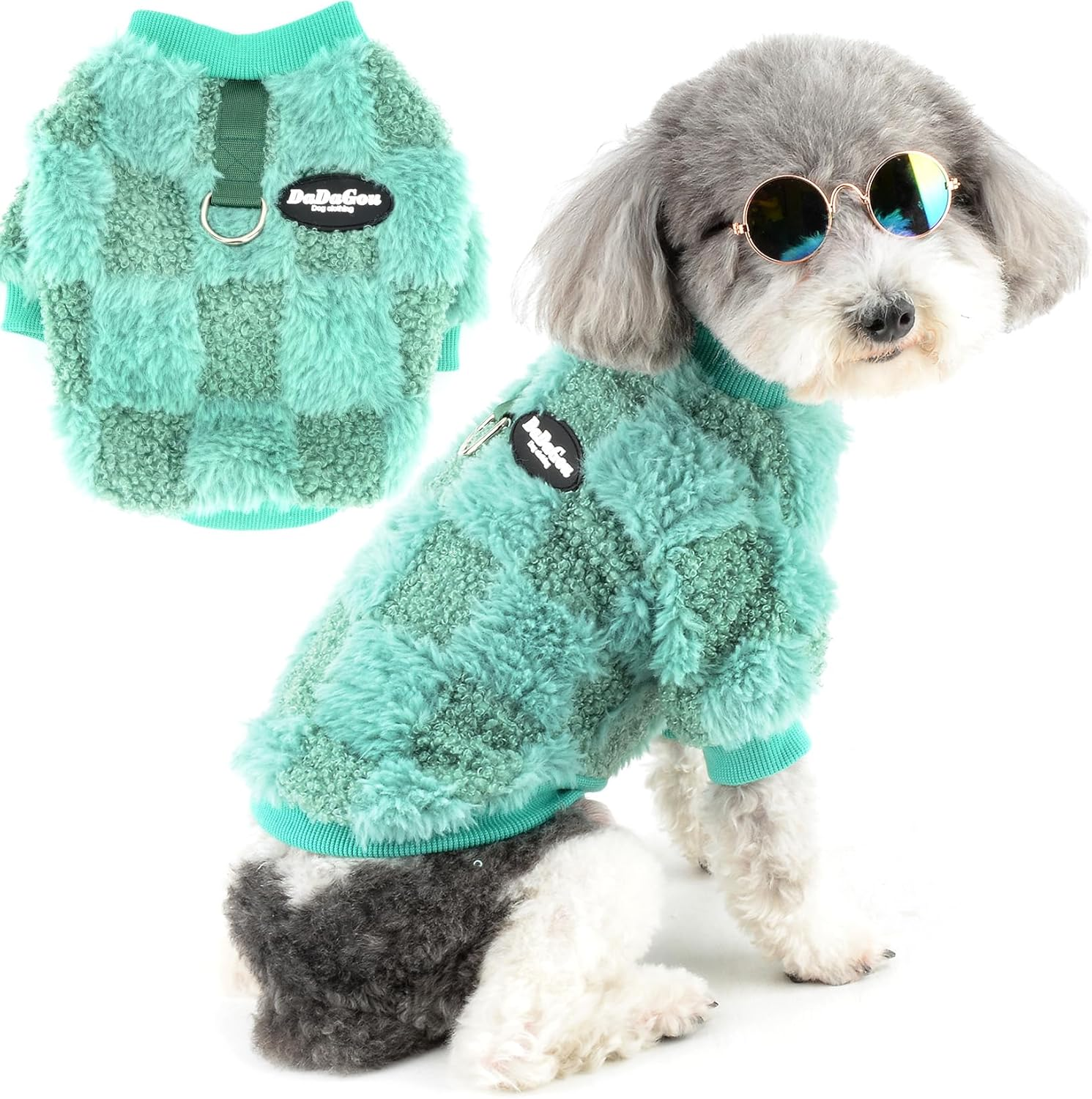 Zunea Small Dog Jumpers with D-Ring Fuzzy Sherpa Fleece Winter Sweater Coats Soft Warm Pullover Puppy Clothes Cold Weather Jackets Pet Dogs Girl Boy Sweatshirt Apparel for Chihuahua Yorkie Blue S