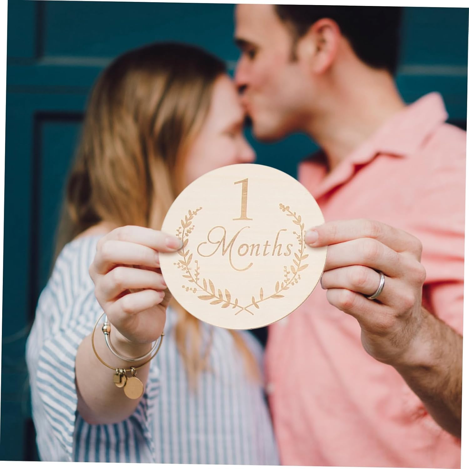 Gadpiparty 13Pcs Wooden Slices Newborn Milestone Cards for Monthly Growth Cards DIY Wooden Chips for Shower Decor