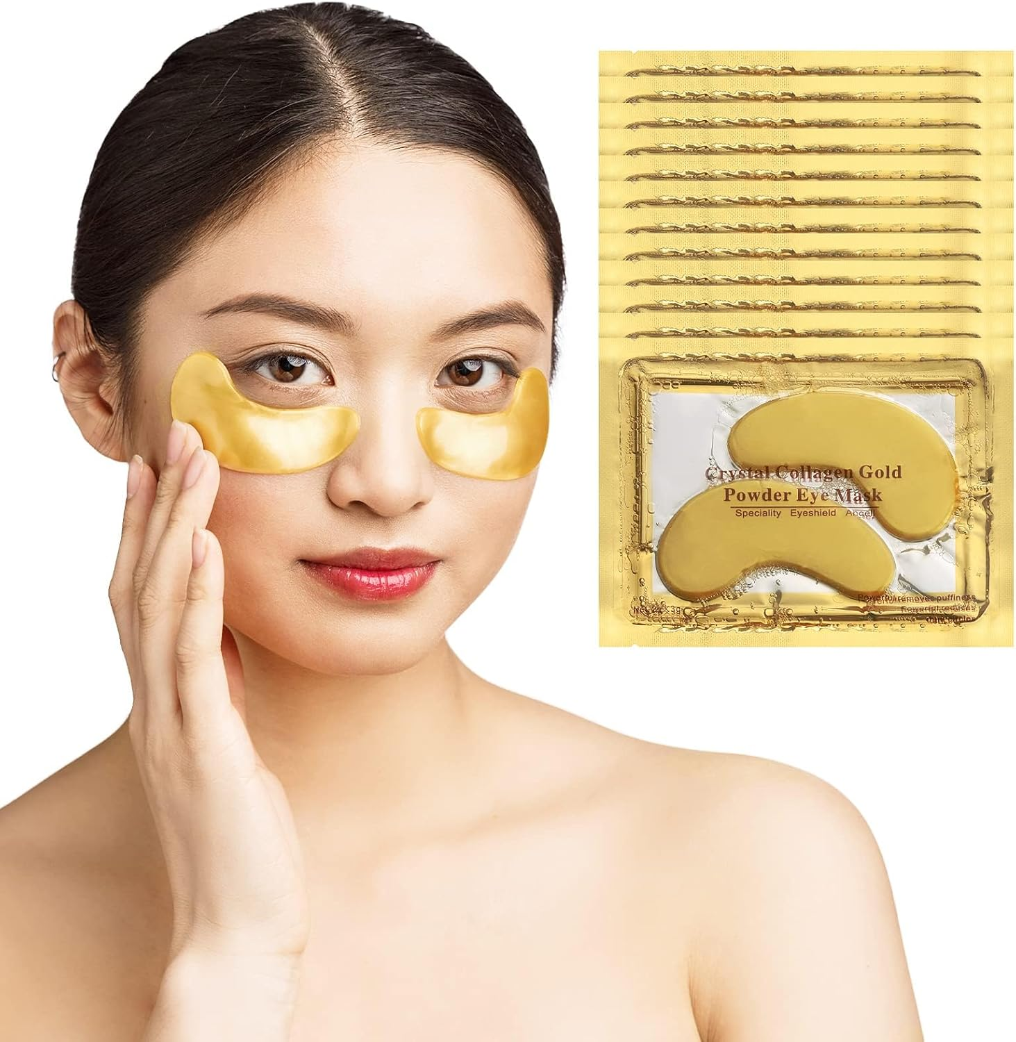 30 Pairs Gold under Eye Patches, under Eye Masks for Puffy Eyes, Dark Circles and Reducing Fine Lines, Collagen Eye Wrinkle Pads