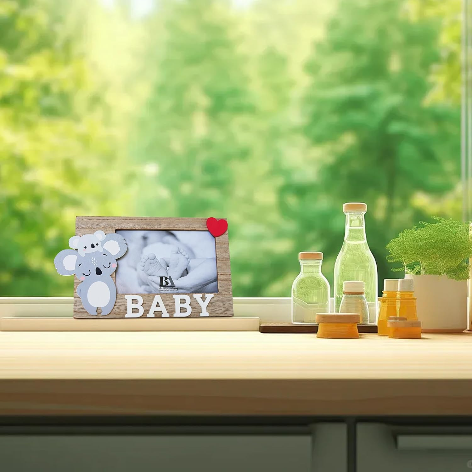 Ballarart CO Baby Photo Frame - Cute Koala Baby Picture Frame, Personalized Newborns Baby Shower Birthday Gift with 4X6" Picture Slot, Nursery Wall Decor image number 3