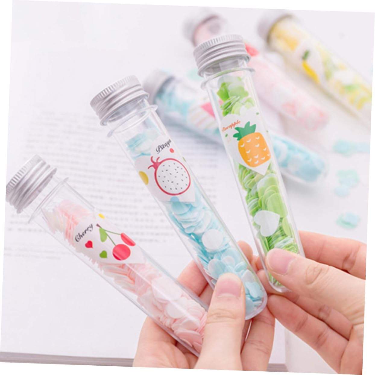 TOBBOMEY 12Pcs Portable Soap Sheets Hand Bath Mini Slice Sheets Disposable Soap Flakes for Travel Safe Random Pattern image number 5