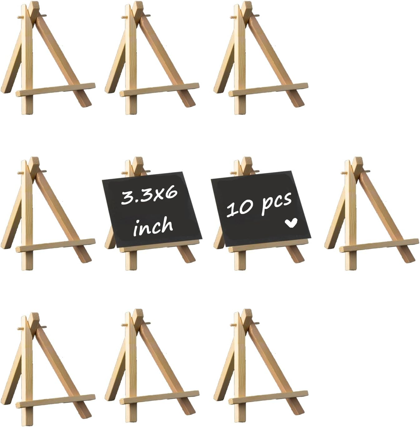 Yotsuba 10 Pieces 6 Inch (15.2X8.5Cm) Mini Wooden Easels - Versatile Table Card Stand & Display Holder image number 2