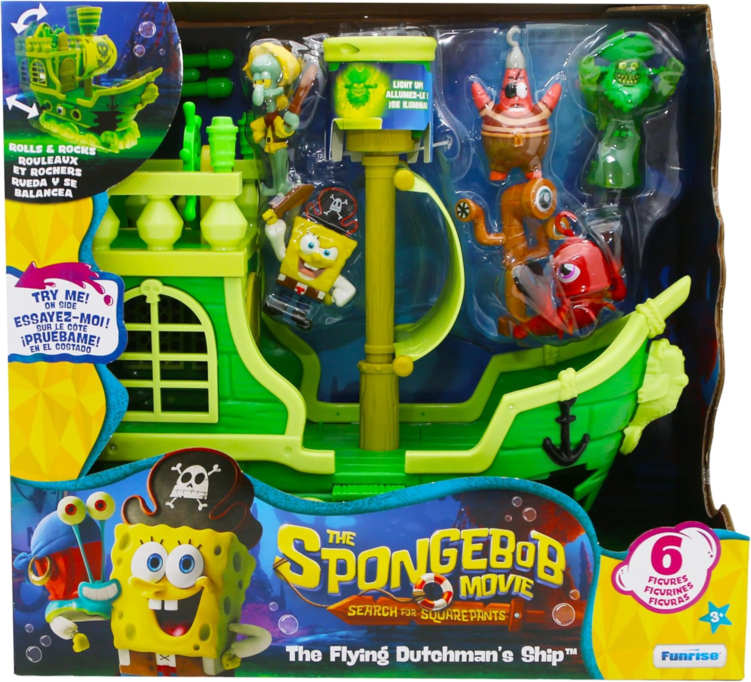 Spongebob Squarepants Movie: the Search for Squarepants - the Flying Dutchman&rsquo;S Ship Playset with 6 Exclusive Figures, Lights, Motion & Hidden Features for Kids Ages 3+