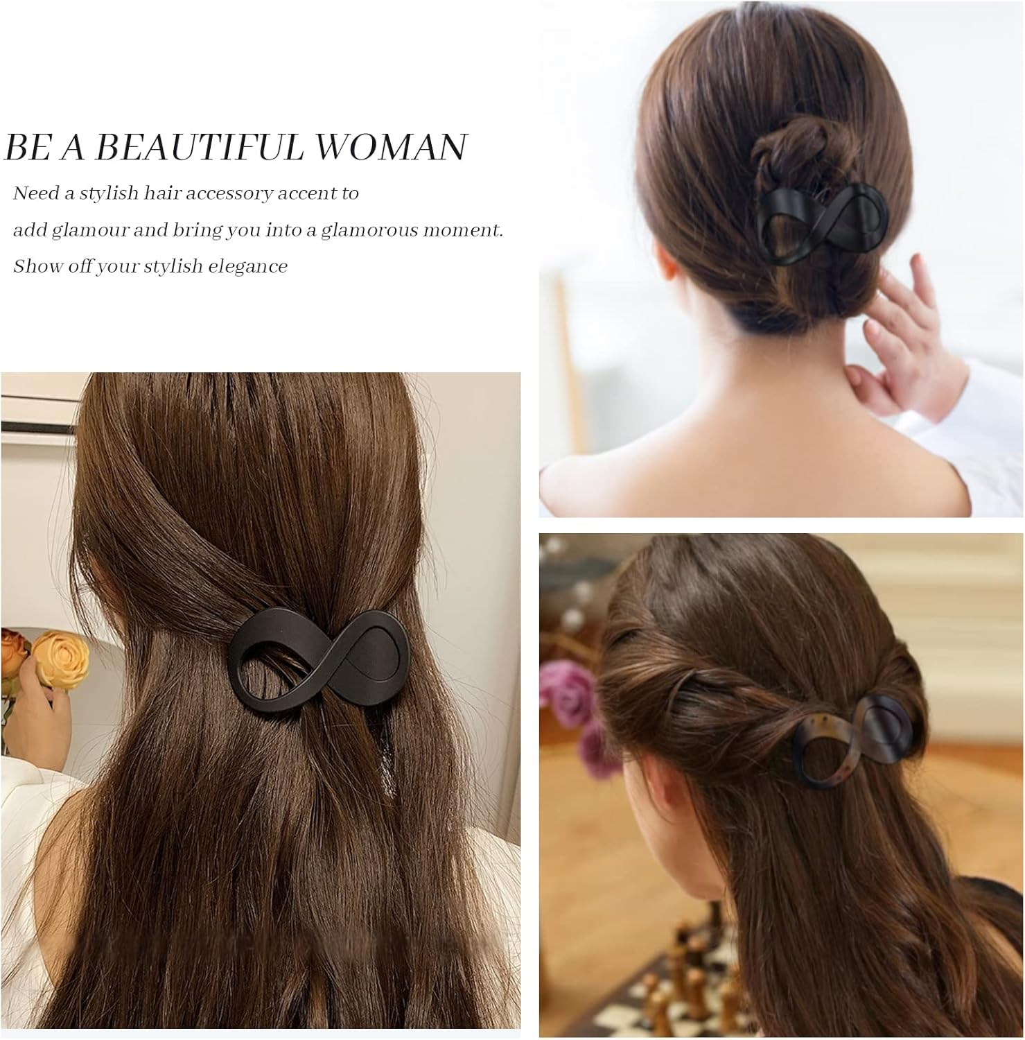 Kavya Women'S Tortoiseshell Hair Clips, Large, Non-Slip Hair Clips, French Hair Clip, Elegant Hair Accessories, Pack of 2 image number 2