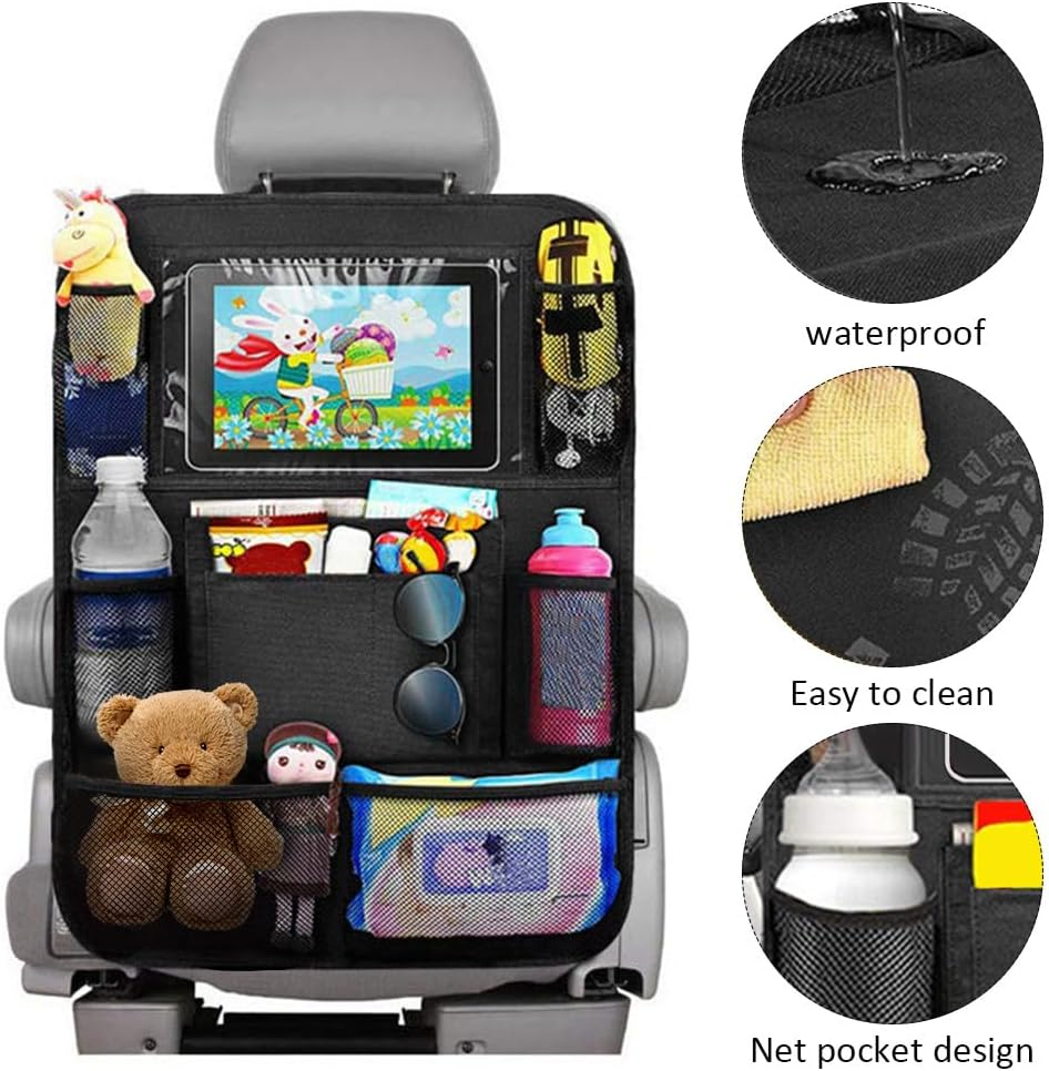 Car Organiser,Car Backseat Organiser,Car Seat Back Storage Organizer with 6 Pockets,600D Oxford Cloth Car Storage Organiser for Toy Bottle Book Drink Kids Toddler Travel Accessories (1PCS) image number 1