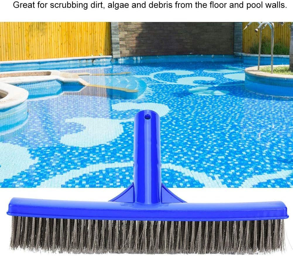 Pool Brush, Swimming Pool Wall Brush with High Density Steel Wire Bristles and 45 Degree Angled Handle for Effective Dirt Removal in Spa Pond Cleaning image number 2