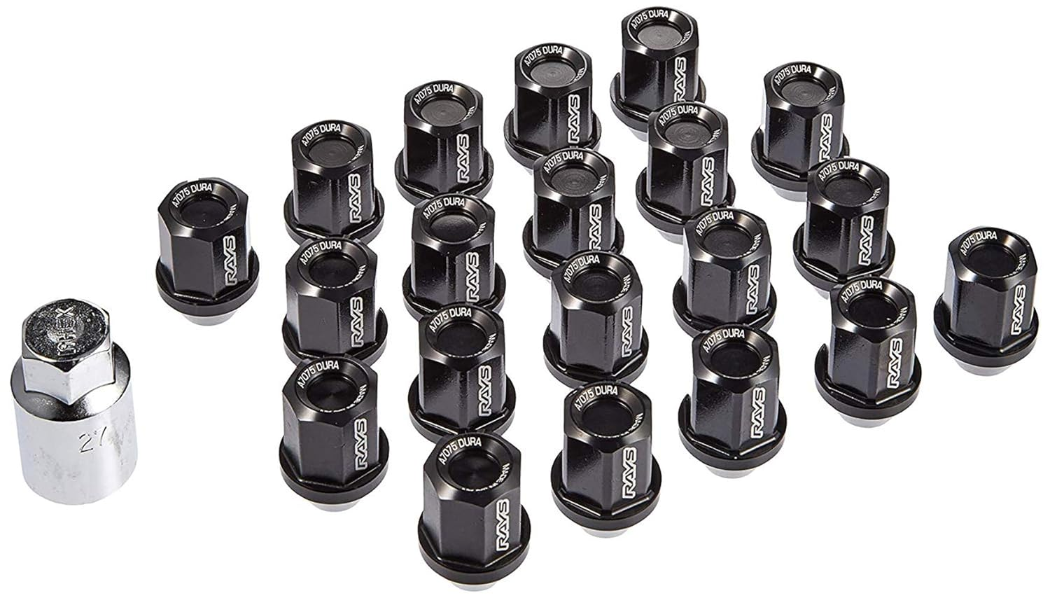 [RAYS (Rays)] Duralumin Lock & Nut Set L32 5H for M12X1.5 Black Anodized Aluminum 74020001101BK image number 2