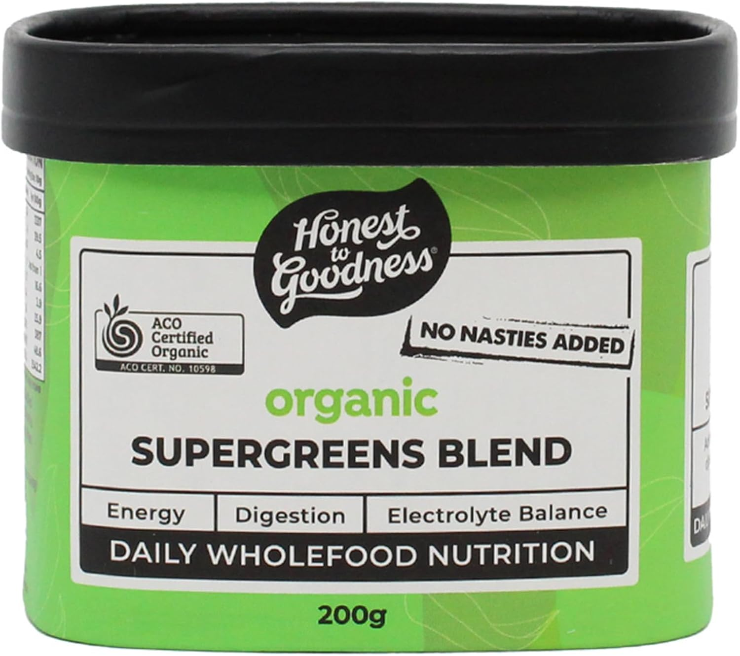 Honest to Goodness, Organic Supergreens Blend - 200 Gram Canister image number 2