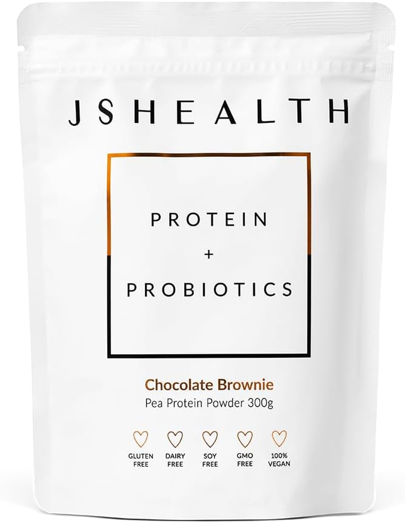 Jshealth Pea Protein Powder with Probiotics - Chocolate Brownie Flavour |Gluten Free | Dairy Free | Free from Refined Sugar and Artificial Sweeteners (300 G Pouch) image number 4