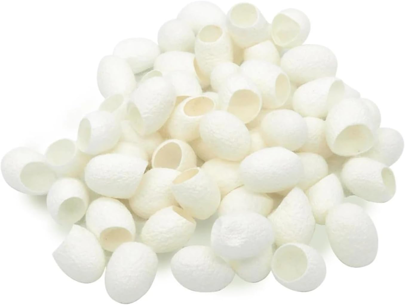 Knitsilk Mulberry Silk Cut Cocoons - Ideal for Spa, Facial Massage, and Beauty - Spinning and Crafts - White Bombyx Mori Cocoon (Pack of 1000 Pcs)