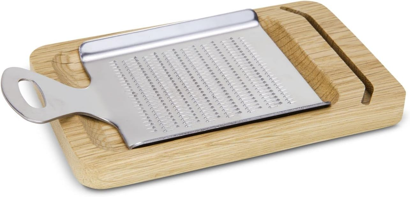 ROMINOX Gift Item Spice Grater // Aroma Exclusive Stainless Steel Grater with Oak Stand Integrated Shelf Ideal for Grating Salt Stones, Ginger, Turmeric, Garlic, Approx. 12.5 X 8 X 2 Cm image number 1