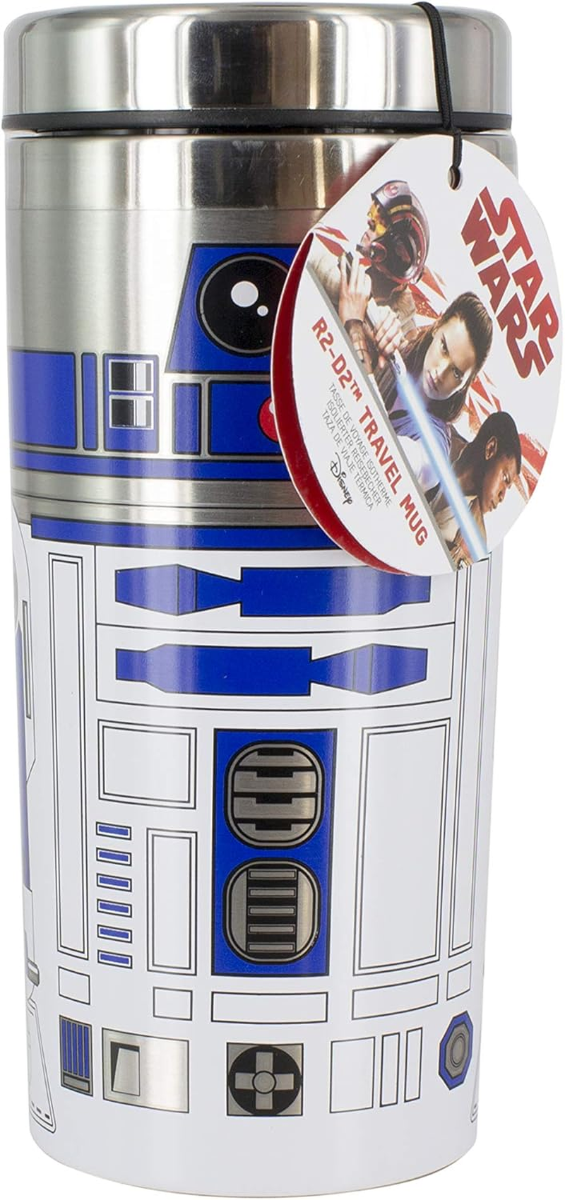 Paladone R2-D2 Travel Mug-Officially Licensed Star Wars Merchandise, Brushed Steel, Multi-Colour, 1 Count (Pack of 1) image number 3
