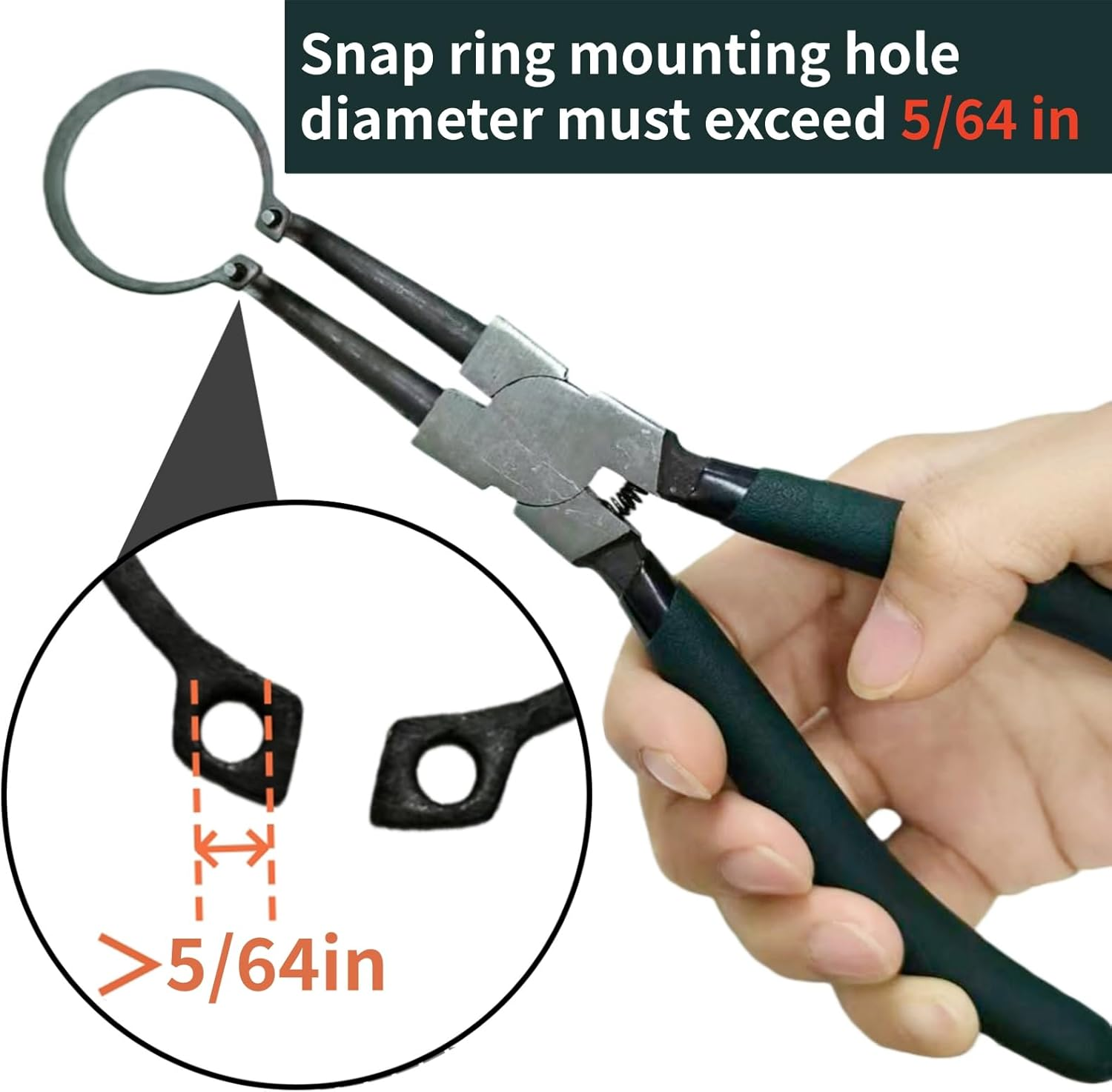 Snap Ring Pliers Set, 4Pcs 7" Internal/External Circlip Pliers Kit with Straight/Bent Jaw, Heavy Duty Precision Spring Loaded Pliers for Ring Remover Retaining and Remove Hoses, Gaskets image number 4