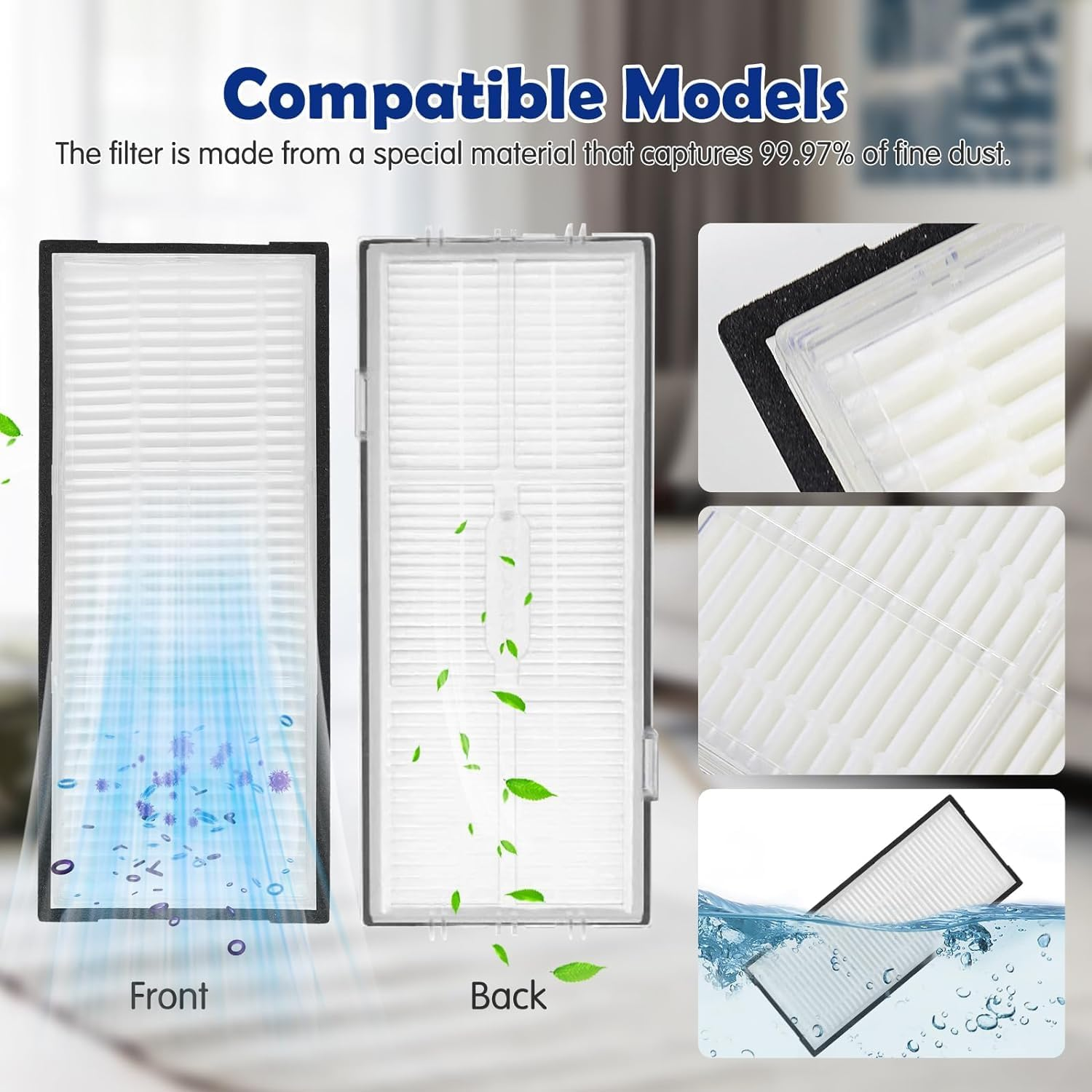 Replacement Parts for Roborock S8 Pro Ultra/S8 Docking Robot Vacuum, Robot Vacuum Accessories with 2 Main Brush, 4 Filters, 4 Side Brush, 1 Cleaning Brush