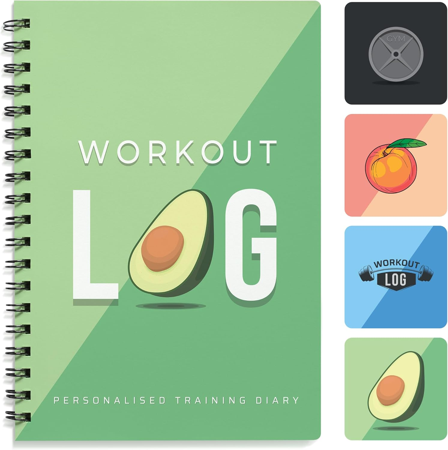 Workout Log Gym - XL 5" X 8"/A5 Sized Training and Gym Diary - Set Your Fitness Goals, Track 100 Workouts and Record Your Progress in Clear Detail (Peach)
