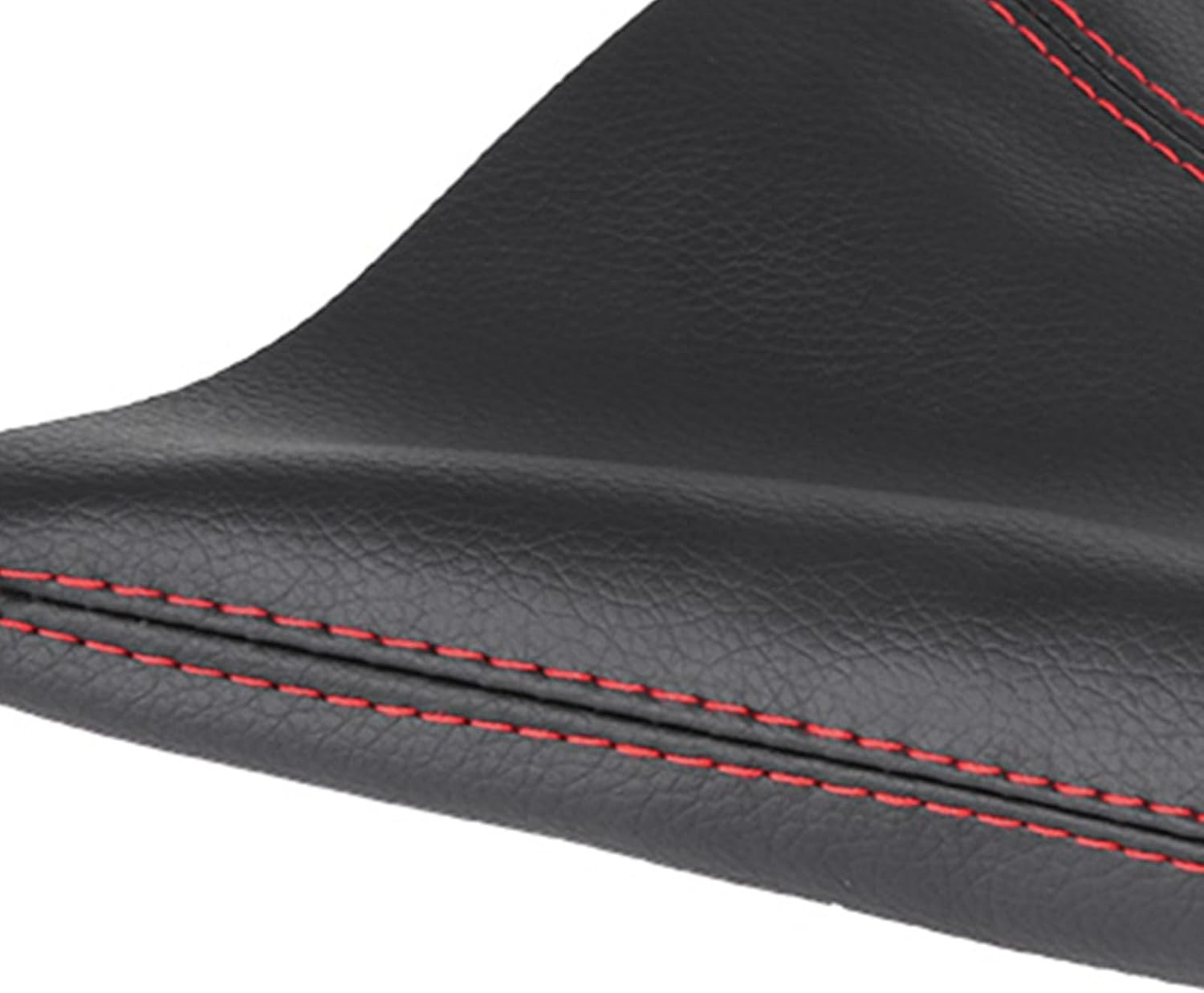PU Leather Gear Shift Knob Cover, Red Stitch Boot Cover Large Size Fitment Easy to Install for Most Manual Transmission Cars image number 5
