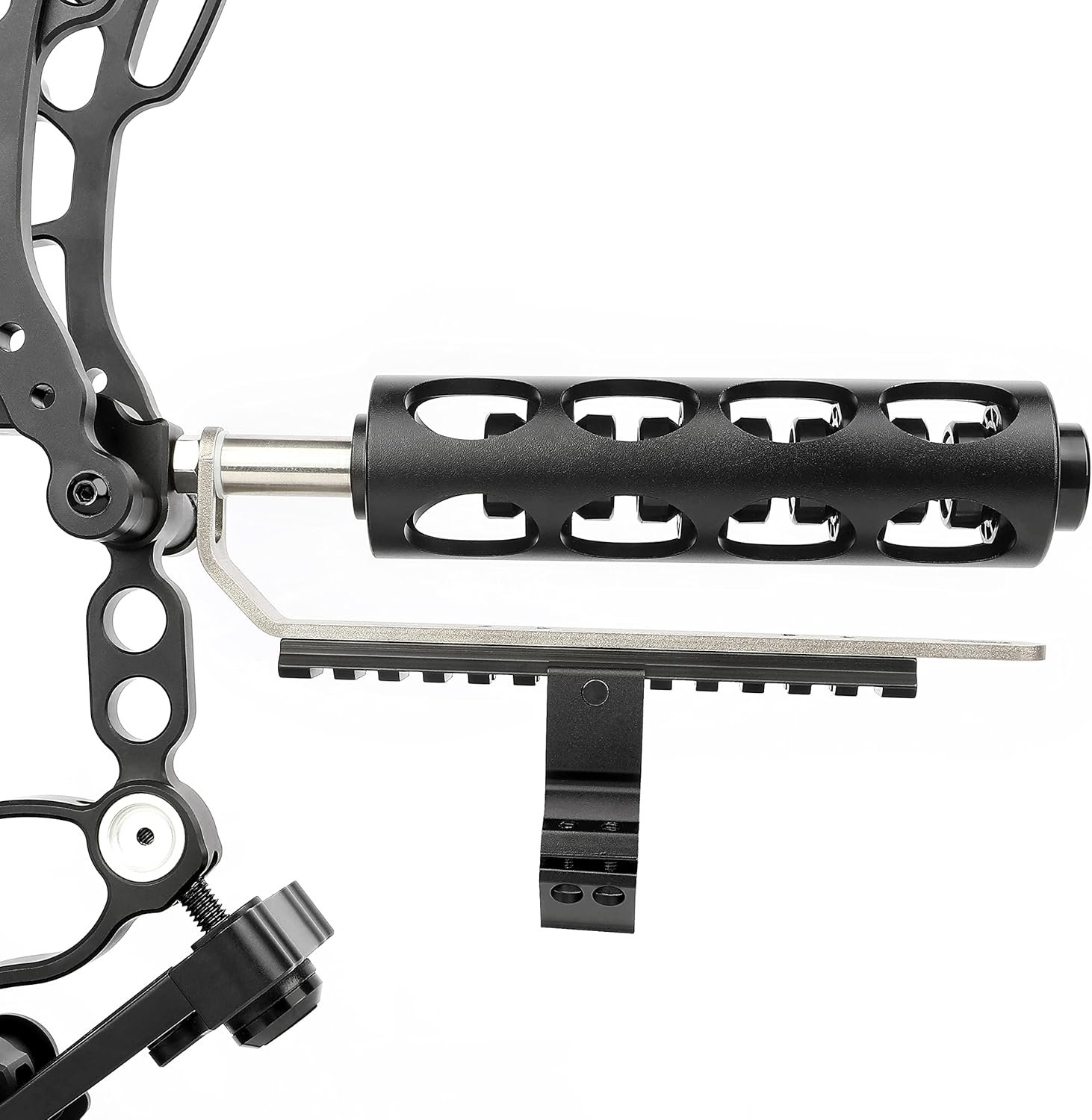 AMEYXGS Archery Picatinny Bow Accessory Mount Stabilizer Flashlight Mount Flashlight Bracket Laser Sight Stand Flashlight Holder Maded Aluminum Alloy Suitable for Bows Hunting and Bowfishing image number 2