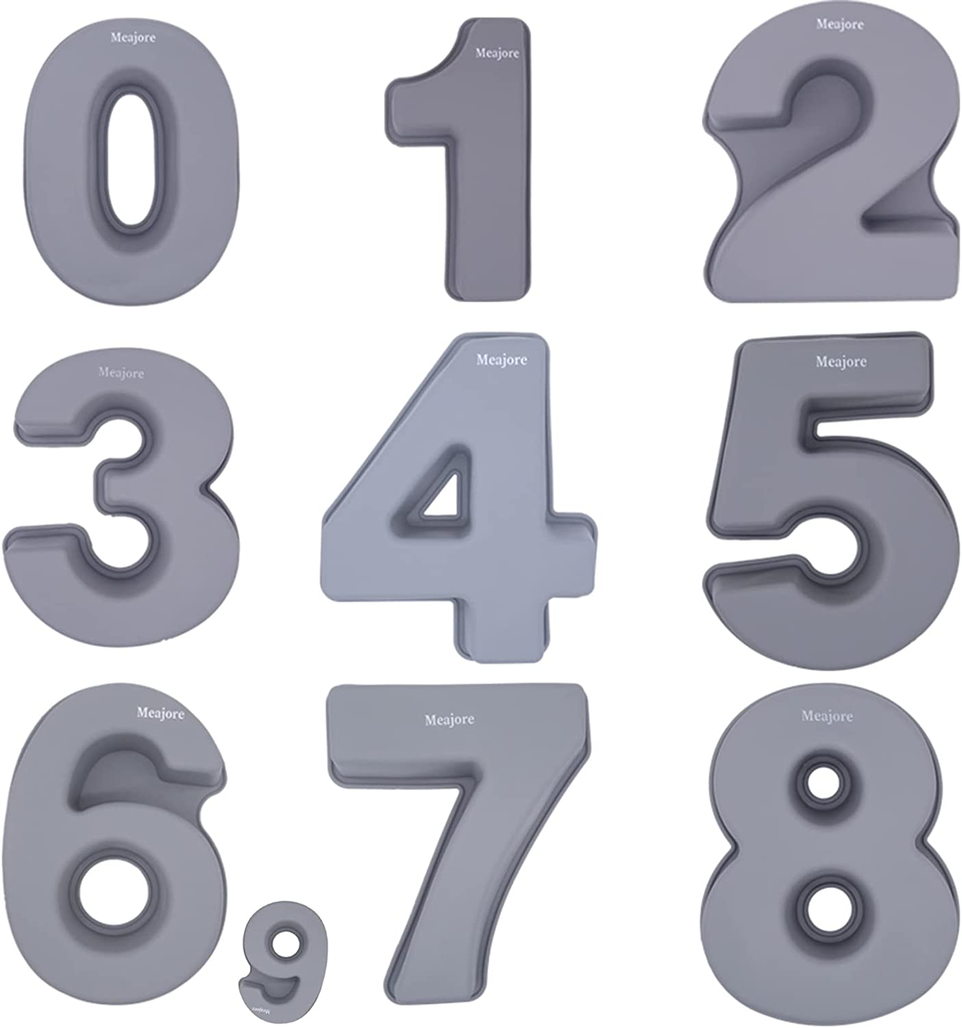 3D Large Number Cake Pan,Silicone Baking Letter Shape Novelty Cake Tins for Birthday Festival and Relationship Marry Anniversary Wedding Party,10 Inch Number of 0 image number 5