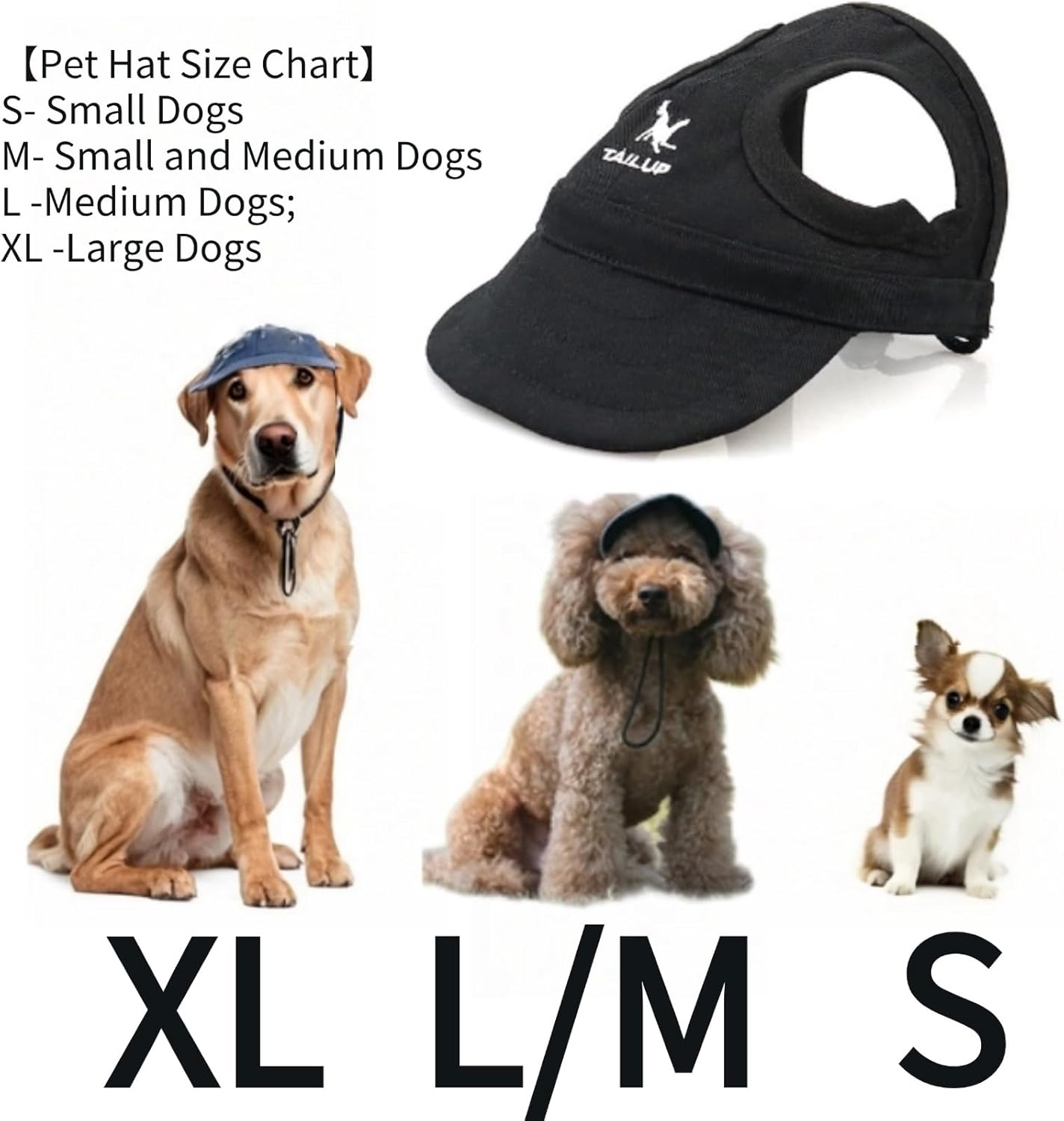 Zjyufy Dog Hats for Medium Dog Parent Child Hats Matching, Dog Owner Mom Dad Hats Matching Baseball Caps with Ear Holes for Outdoor Travel, M Black image number 6
