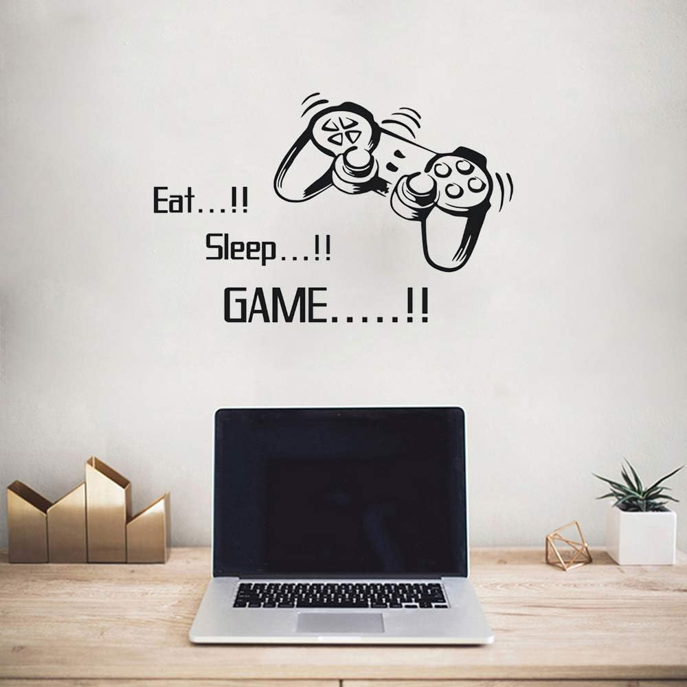 Game Room Decor, &ldquo;EAT Sleep Game Repeat&rdquo; Boys Room Decorations for Bedroom, Kids Wall Decor and Wall Stickers for Playroom, 22.0 &times; 22.0 Inch image number 3
