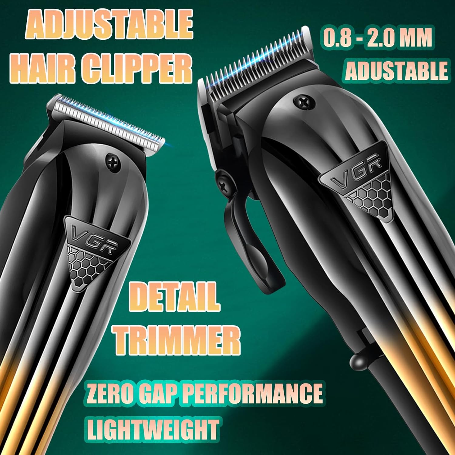 VGR 644 Hair Clippers for Men Professional, Cordless Beard Trimmer & Electric Razor Shavers for Men, Rechargeable 3 Piece Barber Hair Cutting Kit LED Display Men'S Grooming Kit image number 5