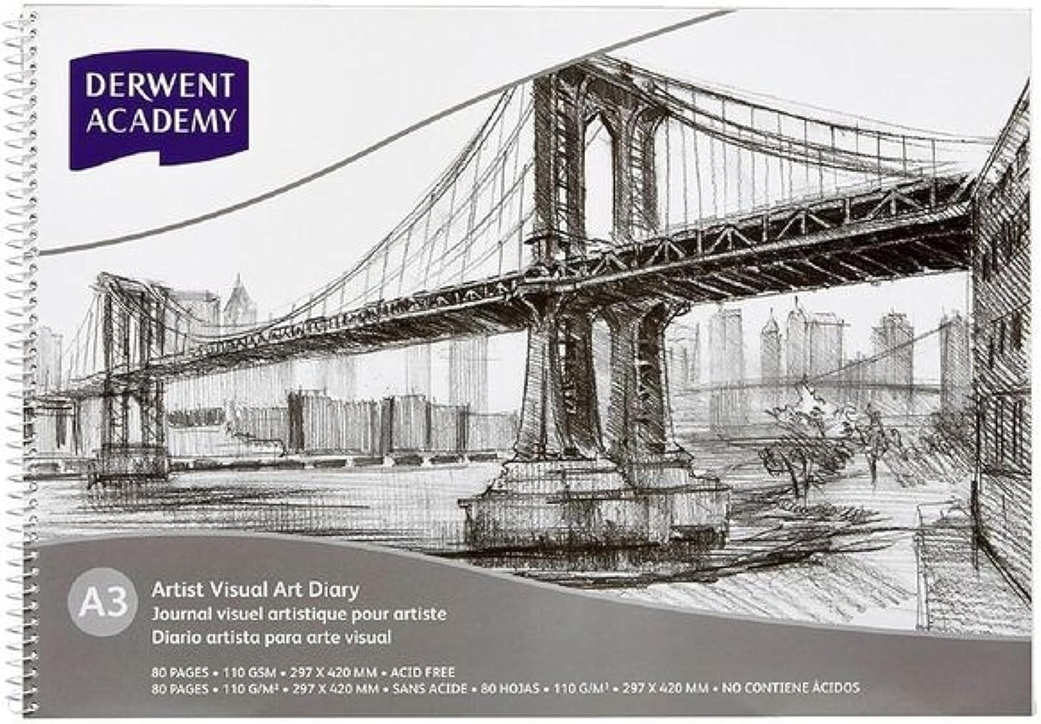 Derwent(R) R31210F Academy Drawing PAD, A3 Landscape 12 Sheets image number 2