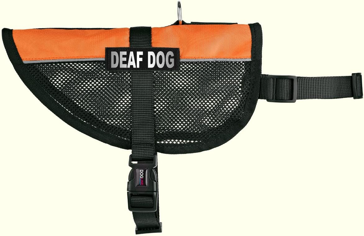 Dogline Maxaire Mesh Vest for Dogs and 2 Removable Deaf Patches, 13"-16", Orange image number 5