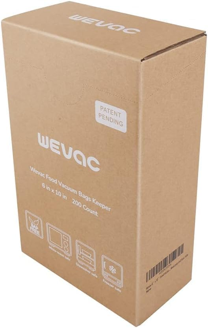 Wevac 15X25Cm 200 Count Food Vacuum Sealer Bags Keeper, Precut Pint, Ideal for Food Saver, BPA Free, Commercial Grade, Great for Storage, Meal Prep and Sous Vide (6&rdquo; X 10&rdquo;) image number 6