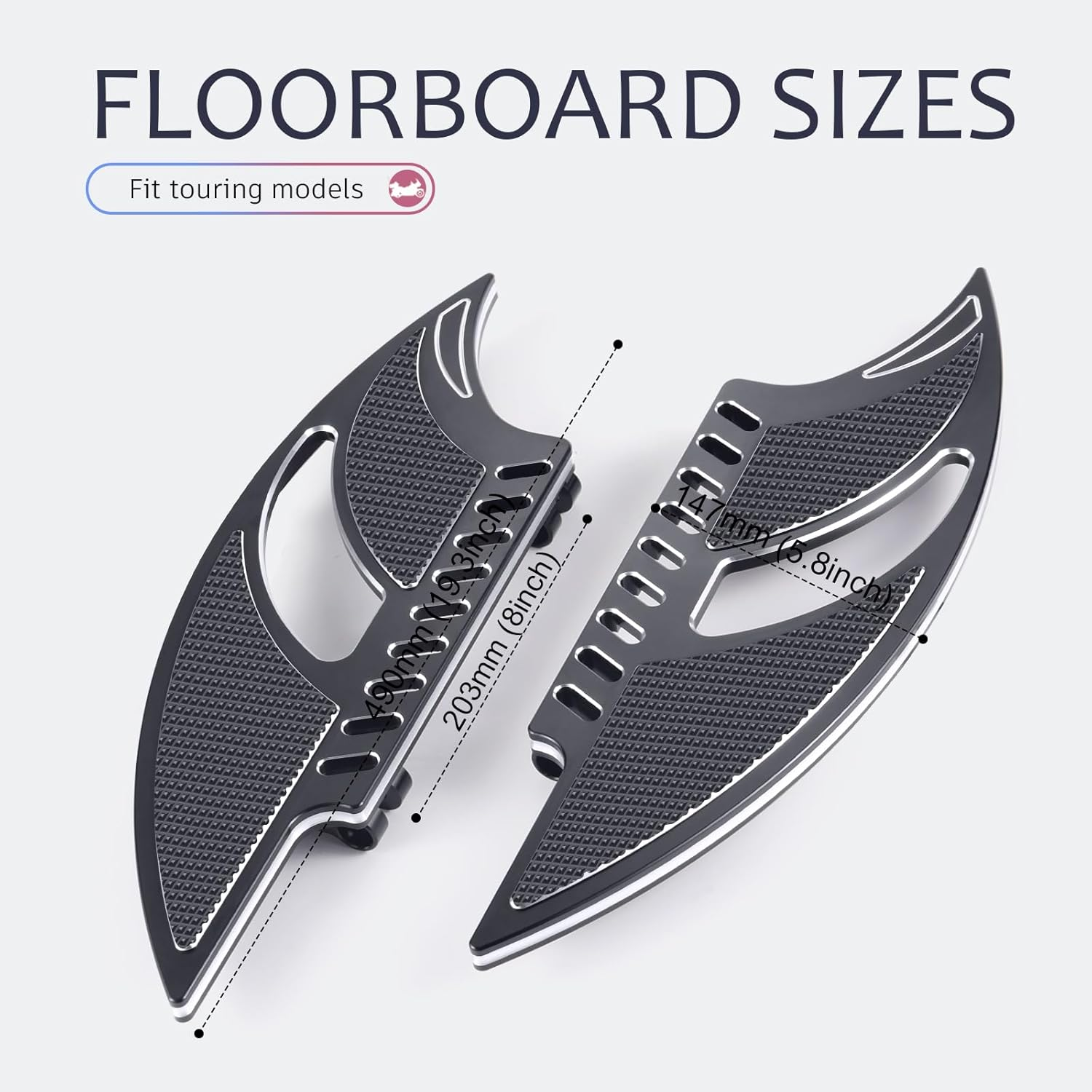 Black Rider Road Glide Floorboards Street Glide Ultra FLTRU Gear Brake Shifter Levers Electra Glide Foot Boards Roadking FLHR 2014-2023 image number 1