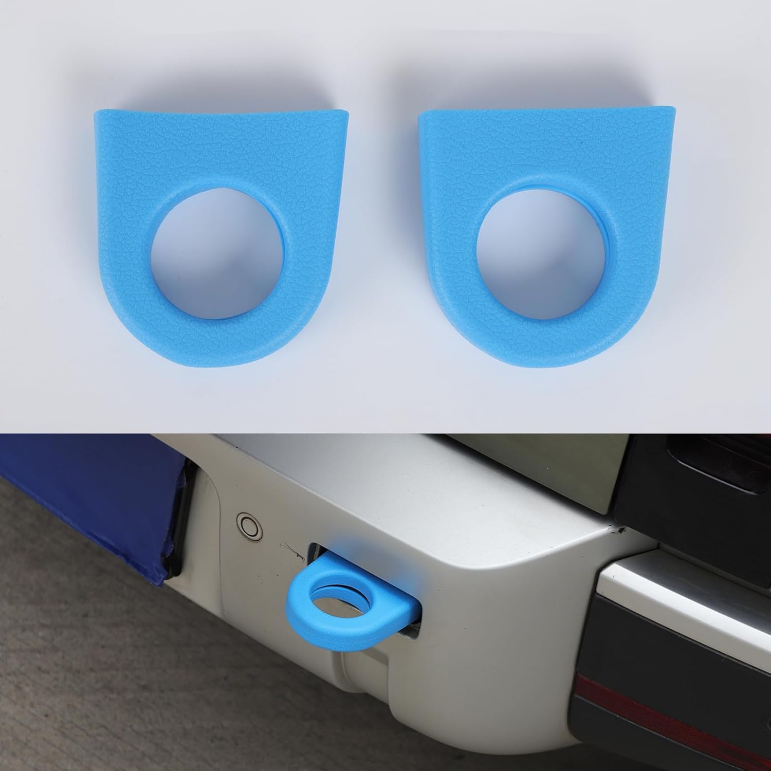 Rear Tow Hook Covers Compatible with Land Rover Defender 90 110 130 2020-2025 Accessories, Rubber Rear Bumper Tow Hook Protector Cover, 2Pcs (Black)