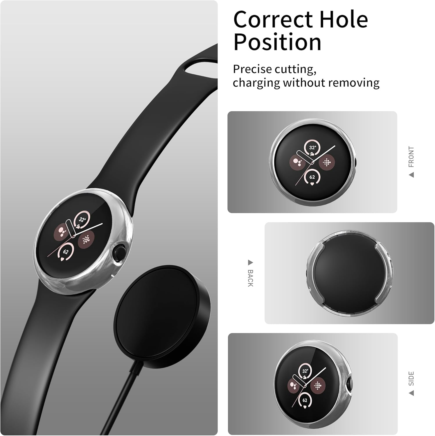 Diruite Pack of 3 Case for Google Pixel Watch Protective Case, Soft TPU Slim Shockproof Plated Screen Protector for Google Pixel Watch Smartwatch Frame Case [Drop Resistant] image number 6