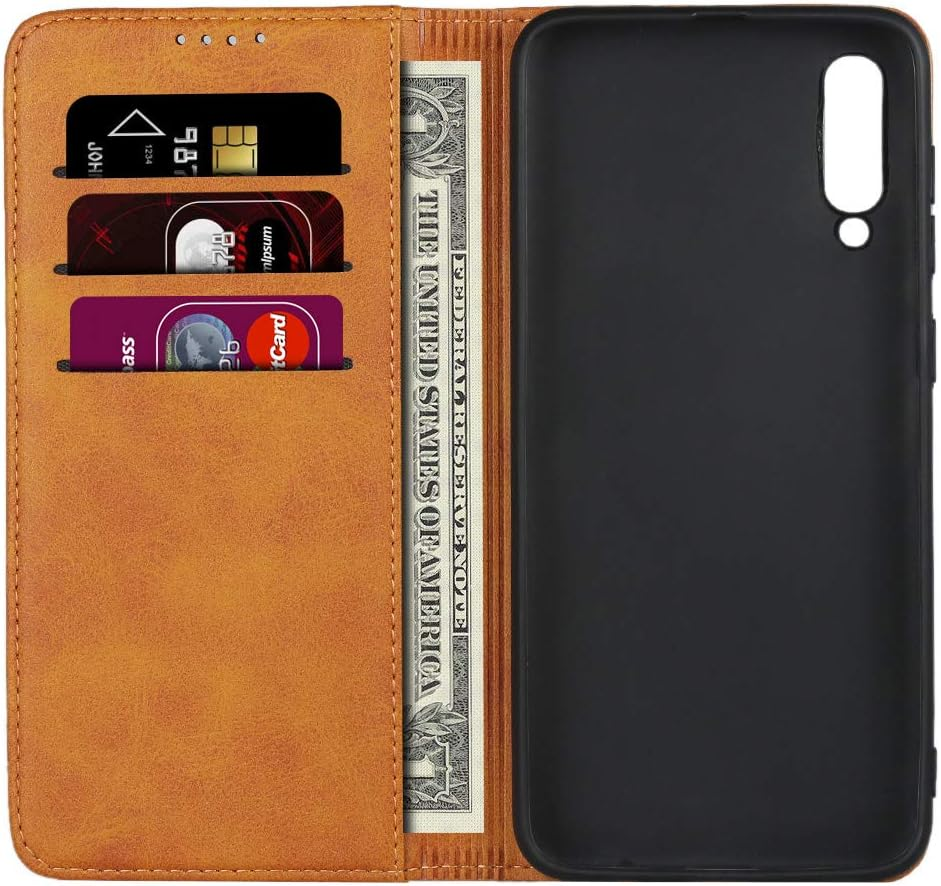 Cavor for Samsung Galaxy A50 Case Cowhide Pattern PU Leather Cases Flip Magnetic Kickstand Book Wallet Cover Phone Case with Card Slots(6.4") -Light Brown image number 3