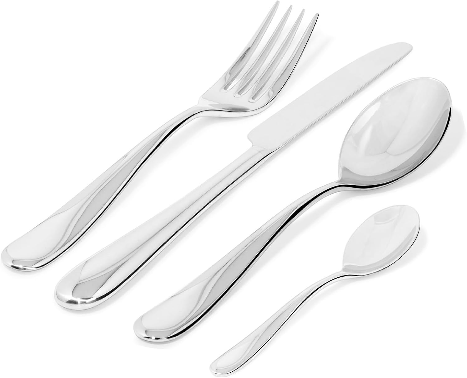 Alessi 5180S24 Nuovo Milano - Design Cutlery Set, 18/10 Stainless Steel, Mirror Polished, 24 Pieces image number 4