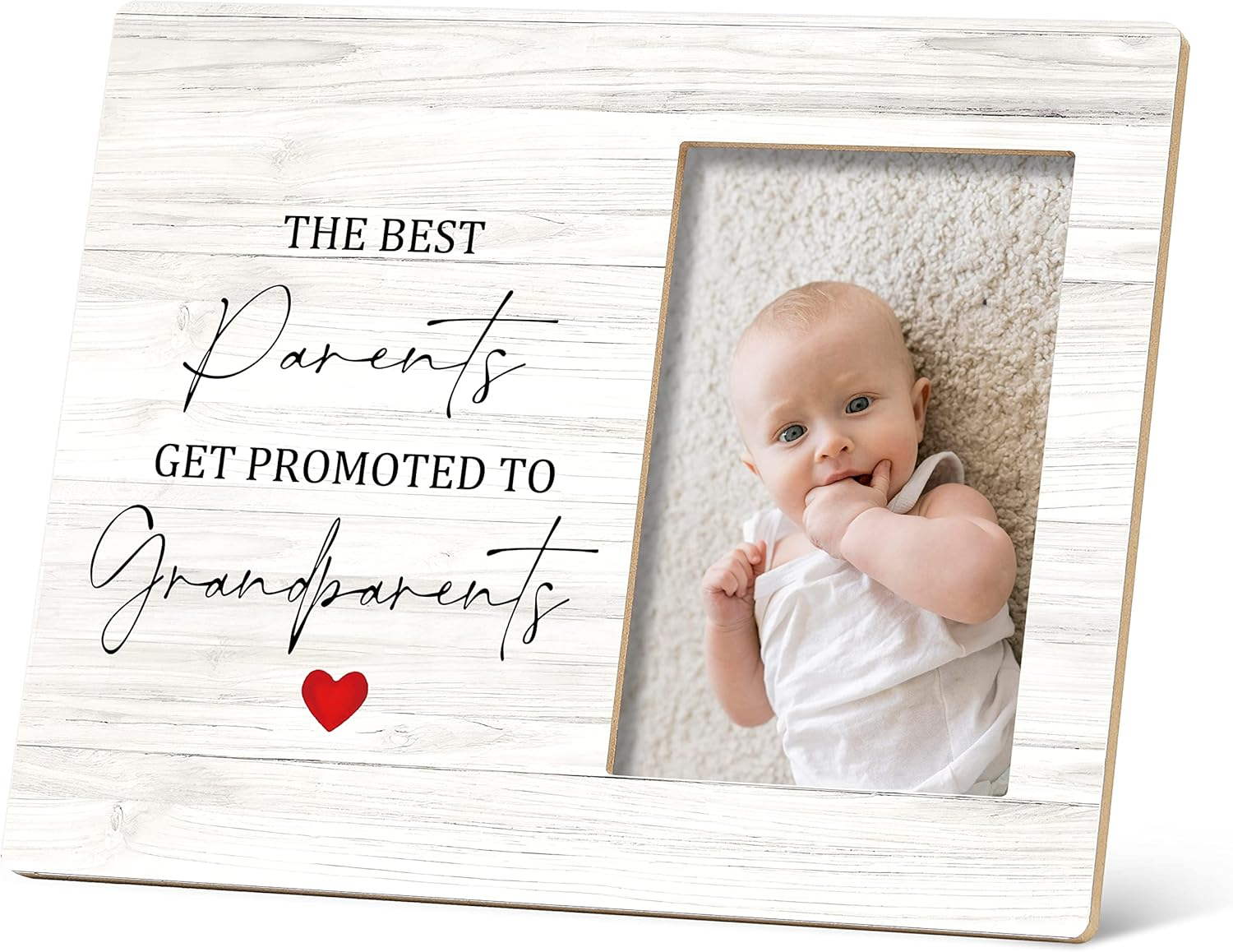 SRADMO Grandparents Picture Frame - Best Parents Get Promoted to Grandparents Photo Frame 8X10 - Grandkids Baby Announcement Gifts for Grandpa Grandma (White-2)