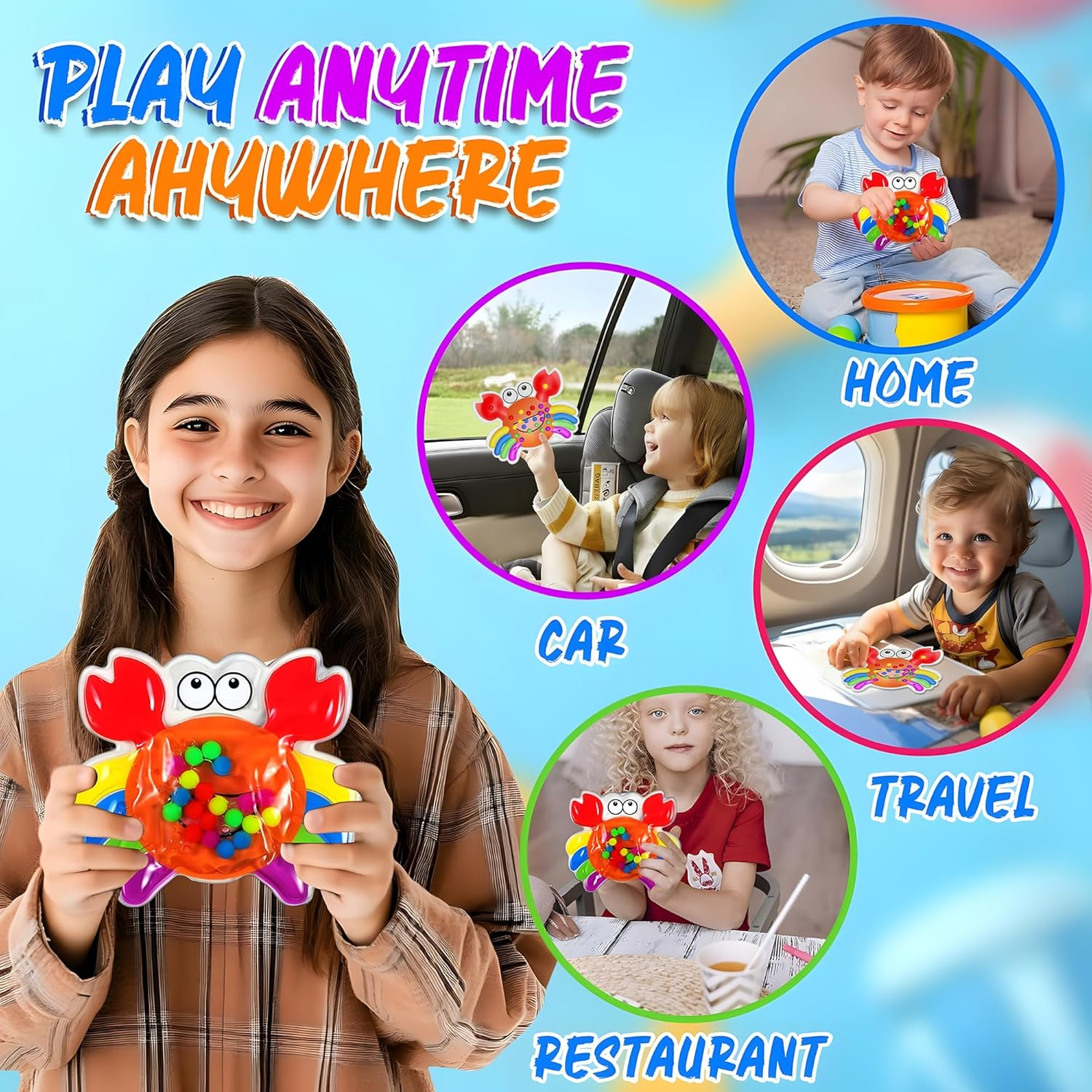 Colour Sorting Sensory Toys &ndash; Crab Color Matching Fine Motor Skills Game for Toddlers 3+ &ndash; Montessori Activity Toy, Preschool Learning, Calm down Toy for Boys & Girls &ndash; Christmas Stocking Stuffer Gift image number 4